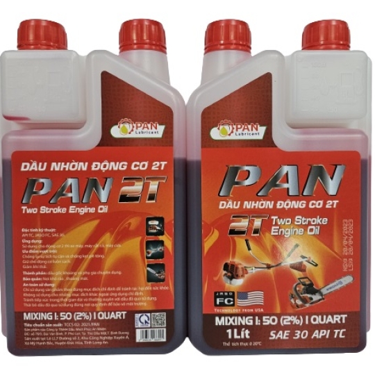 DẦU NHỜN ĐỘNG CƠ 2T PAN – SAE 30 – API TC – JASO FC – 1 LÍT